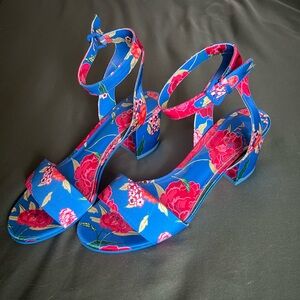 Aldo Blue and Pink Floral Heels